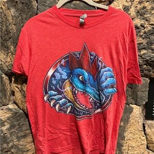 Pokemon Inspired Red Graphic T-Shirt with Feraligator Design
